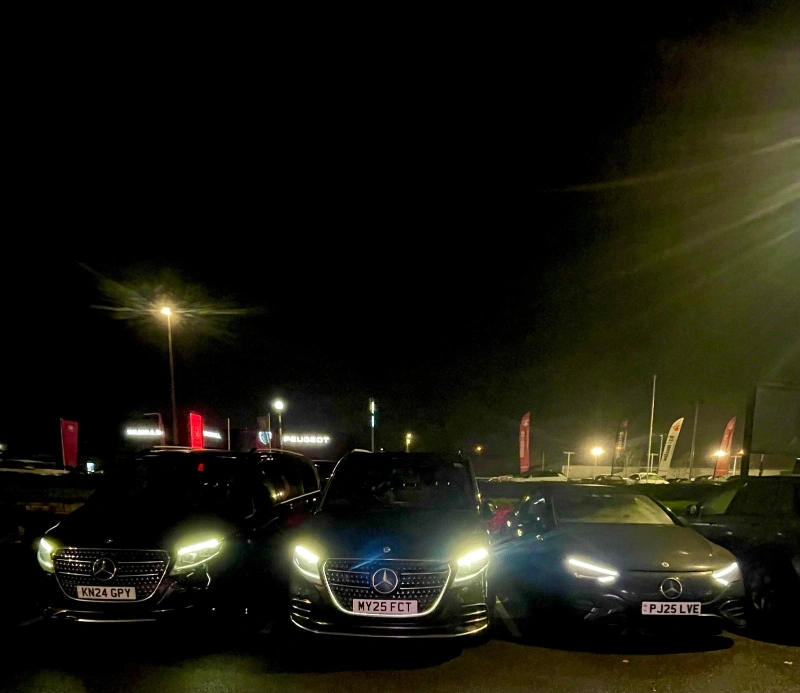 Royale Rides executive cars on a night event transfer from Wigan