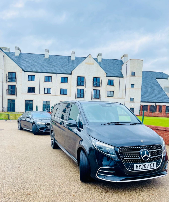 Royale Rides Mercedes S Class and V Class lineup for UK airport chauffeur services