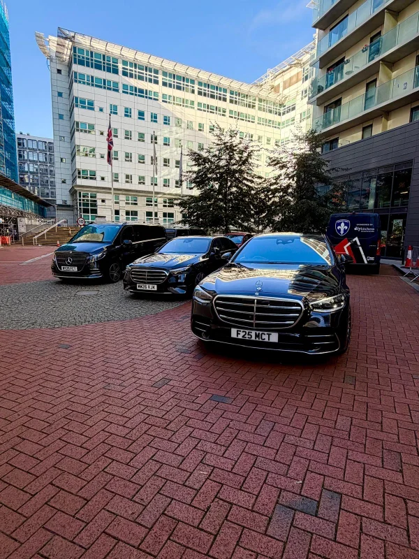 Mercedes S-Class and V-Class chauffeur cars from the Royale Rides fleet