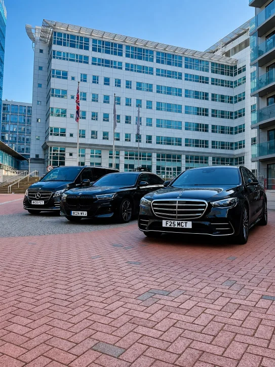 Chauffeur cars waiting for a pickup in the Bury borough